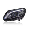 MERCEDES BENZ C-CLASS W205 2015-2021 PROJECTOR LED HI-LO BEAM SEQUENTIAL SIGNAL WELCOME LIGHT ONE TOUCH BLUE HEADLAMP