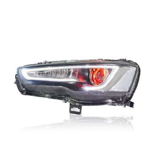 MITSUBISHI LANCER 2008-2015 PROJECTOR LED HI-LO BEAM SEQUENTIL SIGNAL RED DEMON EYES HEADLAMP