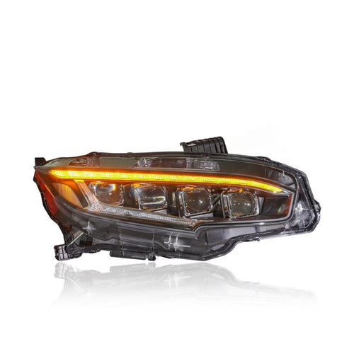 HONDA CIVIC FC 2016-2021 PROJECTOR LED HI-LO BEAM SEQUENTIAL SIGNAL WELCOME LIGHT AUDI STYLE HEADLAMP