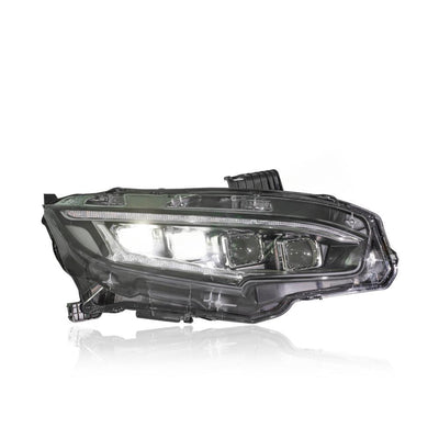 HONDA CIVIC FC 2016-2021 PROJECTOR LED HI-LO BEAM SEQUENTIAL SIGNAL WELCOME LIGHT AUDI STYLE HEADLAMP