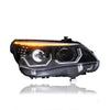 BMW 5 SERIES E60 2008 -2011 PROJECTOR HID LO-BEAM LED HEXAGON ANGLE EYES HEADLAMP COMPITABLE FOR FACELIFT LCI MODEL