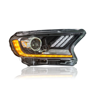 FORD RANGER 2016-2019 PROJECTOR LED HI-LO BEAM SEQUENTIAL SIGNAL ONE TOUCH BLUE HEADLAMP V2 COMPATIBLE T7 T8 XL XLT WILDTRAK RAPTOR MK1 MK2