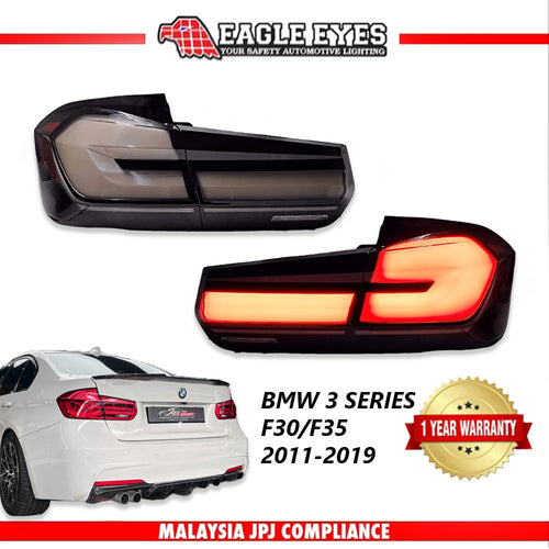 BMW 3 SERIES F30/F35 2012-2018 LED SEQUENTIAL SIGNAL WELCOME LIGHT TAILLAMP (SMOKE/WHITE LIGHT BAR)