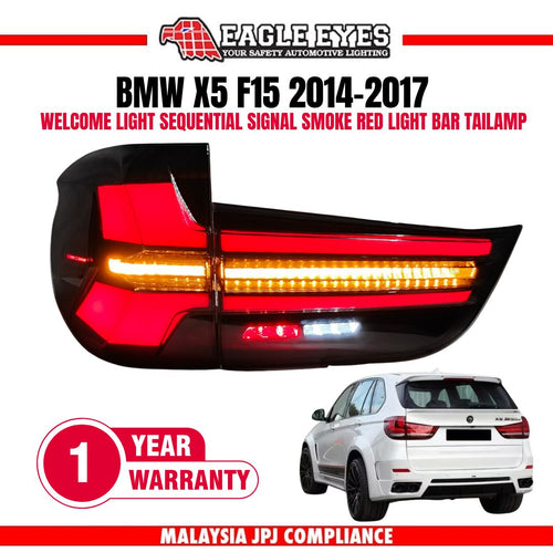 BMW X5 F15 2014-2018 LED SEQUENTIAL SIGNAL WELCOME LIGHT RED SMOKE LIGHT BAR TAILLAMP