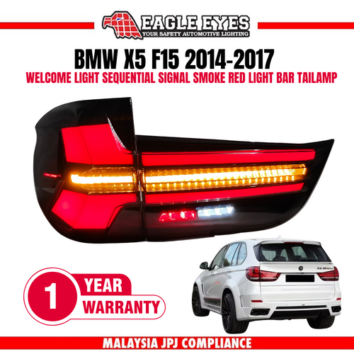 BMW X5 F15 2014-2018 LED SEQUENTIAL SIGNAL WELCOME LIGHT RED SMOKE LIGHT BAR TAILLAMP