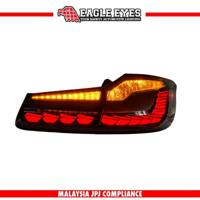 BMW 5 SERIES G30 G38 2017-2021 LED SEQUENTIAL SIGNAL WELCOME LIGHT DRAGON SCALE STYLE SMOKE CLEAR LIGHT BAR TAILLAMP