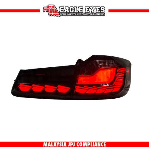 BMW 5 SERIES G30 G38 2017-2021 LED SEQUENTIAL SIGNAL WELCOME LIGHT DRAGON SCALE STYLE SMOKE CLEAR LIGHT BAR TAILLAMP