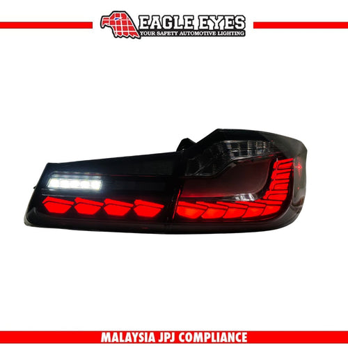 BMW 5 SERIES G30 G38 2017-2021 LED SEQUENTIAL SIGNAL WELCOME LIGHT DRAGON SCALE STYLE SMOKE CLEAR LIGHT BAR TAILLAMP