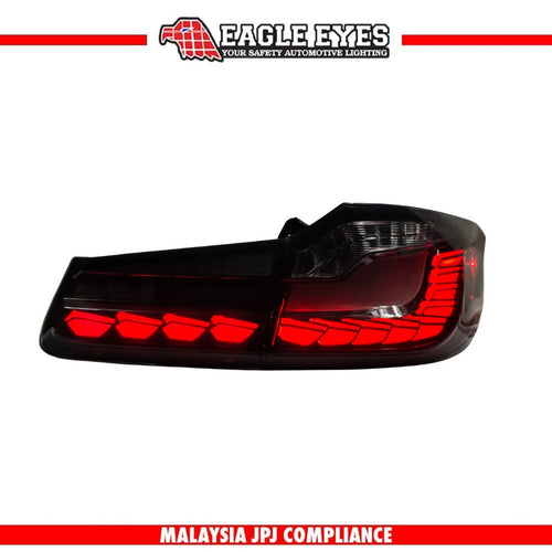 BMW 5 SERIES G30 G38 2017-2021 LED SEQUENTIAL SIGNAL WELCOME LIGHT DRAGON SCALE STYLE SMOKE CLEAR LIGHT BAR TAILLAMP