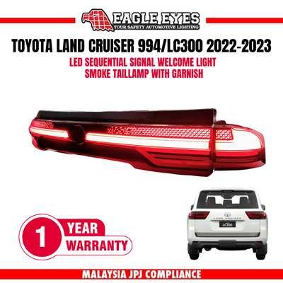 TOYOTA LAND CRUISER 994 LC300 2022-2023 WELCOME LIGHT LED SEQUENTIAL SIGNAL WITH GARNISH SMOKE TAILLAMP