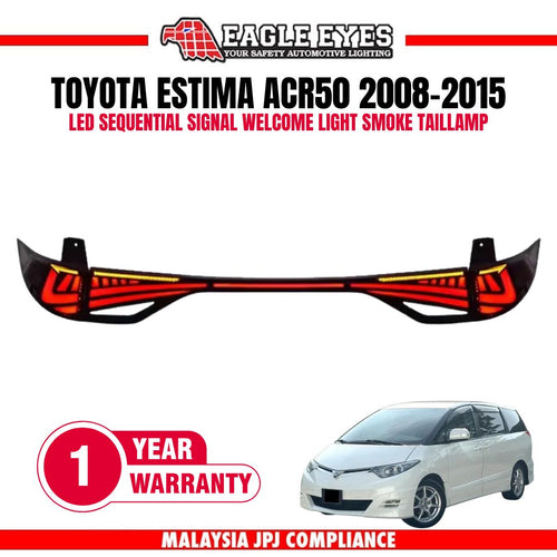 TOYOTA PREVIA/ESTIMA AERAS ACR50 2006-2015 LED SEQUENTIAL SIGNAL WELCOME LIGHT RED SMOKE LIGHT BAR TAILLAMP
