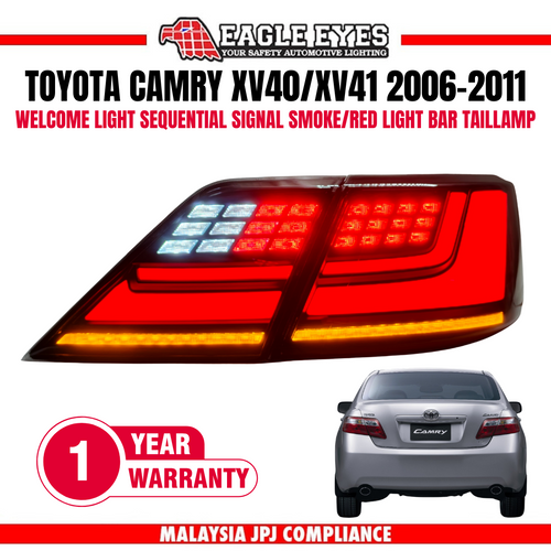 TOYOTA CAMRY XV40 2006-2011 LED SEQUENTIAL SIGNAL WELCOME LIGHT SMOKE RED LIGHT BAR TAILLAMP