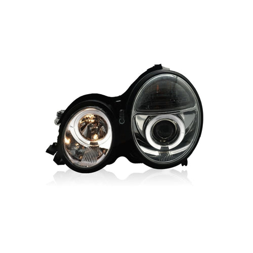 MERCEDES BENZ E-CLASS W210 1999-2003 PROJECTOR LED ANGLE EYES CHROME HEADLAMP