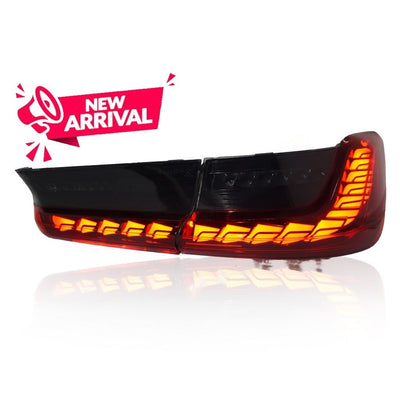BMW 3 SERIES G20 2019-2021 LED SEQUENTIAL SIGNAL WELCOME LIGHT GTS STYLE (RED/SMOKE) TAILLAMP