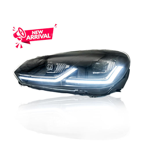 VOLKSWAGEN GOLF MK6 2009-2013 PROJECTOR LED HI-LO BEAM SEQUENTIAL SIGNAL WELCOME LIGHT HEADLAMP