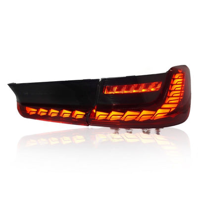 BMW 3 SERIES G20 2019-2021 LED SEQUENTIAL SIGNAL WELCOME LIGHT GTS STYLE (RED/SMOKE) TAILLAMP