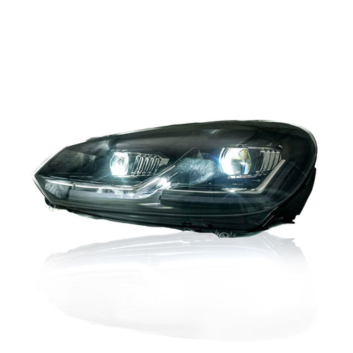 VOLKSWAGEN GOLF MK6 2009-2013 PROJECTOR LED HI-LO BEAM SEQUENTIAL SIGNAL WELCOME LIGHT HEADLAMP
