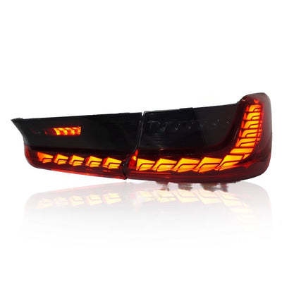 BMW 3 SERIES G20 2019-2021 LED SEQUENTIAL SIGNAL WELCOME LIGHT GTS STYLE (RED/SMOKE) TAILLAMP
