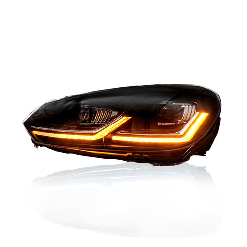 VOLKSWAGEN GOLF MK6 2009-2013 PROJECTOR LED HI-LO BEAM SEQUENTIAL SIGNAL WELCOME LIGHT HEADLAMP