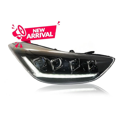 HYUNDAI ELANTRA MD 2010-2015 PROJECTOR LED HI-LO BEAM DRL SEQUENTIAL SIGNAL WELCOME LIGHT ONE TOUCH BLUE HEADLAMP