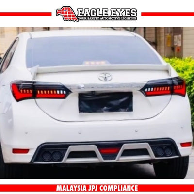 TOYOTA COROLLA ALTIS G10 2014-2016 LED SEQUENTIAL SIGNAL WELCOME LIGHT DYNAMIC STYLE SMOKE RED LIGHT BAR TAILLAMP