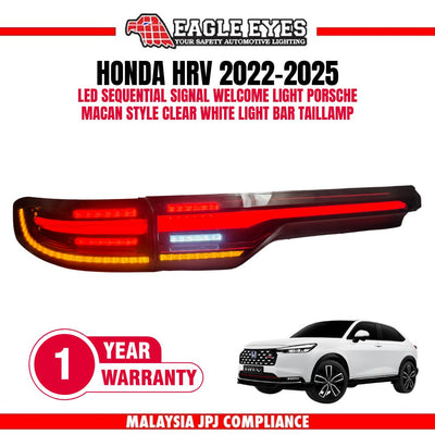 HONDA HRV 2022-2025 LED SEQUENTIAL SIGNAL WELCOME LIGHT PORSCHE MACAN STYLE CLEAR WHITE LIGHT BAR TAILLAMP