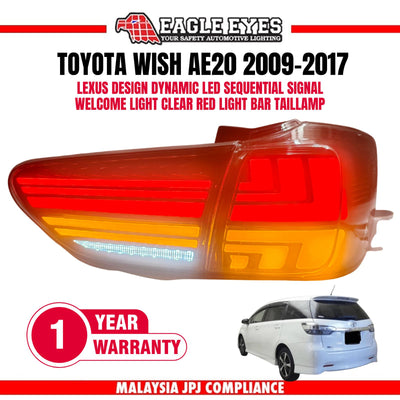 TOYOTA WISH AE20 2009-2017 LEXUS DESIGN DYNAMIC LED SEQUENTIAL SIGNAL WELCOME LIGHT CLEAR/RED LIGHT BAR TAILLAMP