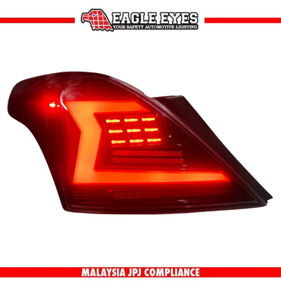 NISSAN ALMERA N17 2011-2019 LED SEQUENTIAL SIGNAL WELCOME LIGHT VERSION DYNAMIC CLEAR RED LIGHT BAR TAILLAMP