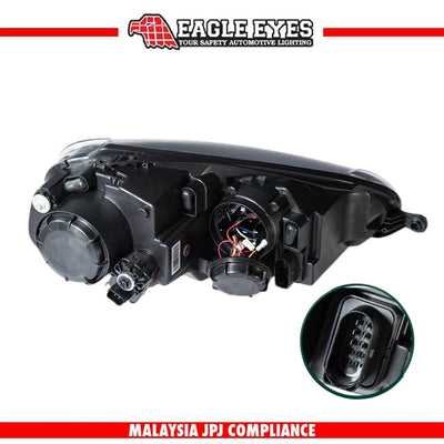 VOLKSWAGEN GOLF MK5 2003-2008 PROJECTOR LED HI LO BEAM WELCOME LIGHT SEQUENTIAL SIGNAL (WHITE/YELLOW DRL) MK7 STYLE HEADLAMP