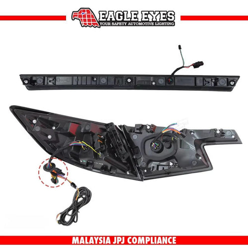 HONDA CIVIC HATCHBACK TYPE-R (FL1,FL2,FL4,FL5) 2022-2025 SEQUENTIAL SIGNAL WELCOME LIGHT SMOKE RED LIGHT BAR DYNAMIC WITH GARNISH LAMP TAILLAMP