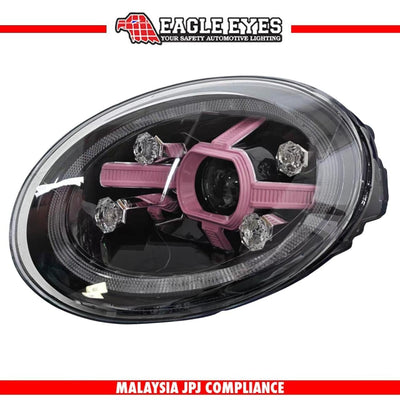 VOlKSWAGEN BEETLE 2013-2022 LED PROJECTOR WELCOME LIGHT SEQUENTIAL SIGNAL DIAMOND PINK LIGHT HEADLAMP