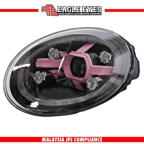VOlKSWAGEN BEETLE 2013-2022 LED PROJECTOR WELCOME LIGHT SEQUENTIAL SIGNAL DIAMOND PINK LIGHT HEADLAMP