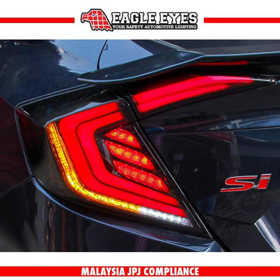 HONDA CIVIC FC 2016-2021 WELCOME LIGHT LED SEQUENTIAL SIGNAL V4 SMOKE WHITE LIGHT BAR TAILLAMP