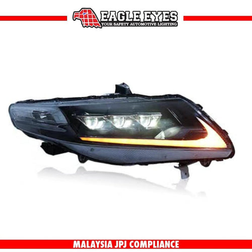 HONDA CITY GM2/GM3 2008-2014 LED PROJECTOR HI-LO BEAM SEQUENTIAL SIGNAL WELCOME LIGHT CLEAR DEMON EYES DYNAMIC STYLE HEADLAMP