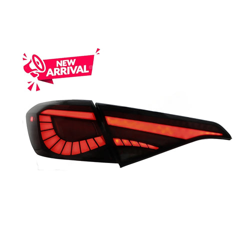 HONDA CIVIC FE 2021-2024 LED SEQUENTIAL SIGNAL WELCOME LIGHT SMOKE RED LIGHT BAR DRAGON SCALE TAILLAMP