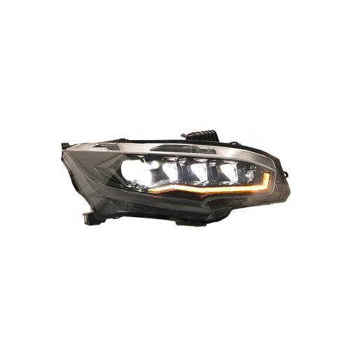 HONDA CIVIC FC 2016-2021 PROJECTOR LED HI-LO BEAM SEQUENTIAL SIGNAL WELCOME LIGHT 3D CRYSTAL DIAMOMD STYLE HEADLAMP