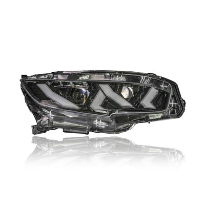 HONDA CIVIC FC 2016-2021 PROJECTOR LED HI-LO BEAM SEQUENTIAL SIGNAL WELCOME LIGHT ONE TOUCH BLUE RED DEMON EYES LAMBORGHINI STYLE HEADLAMP