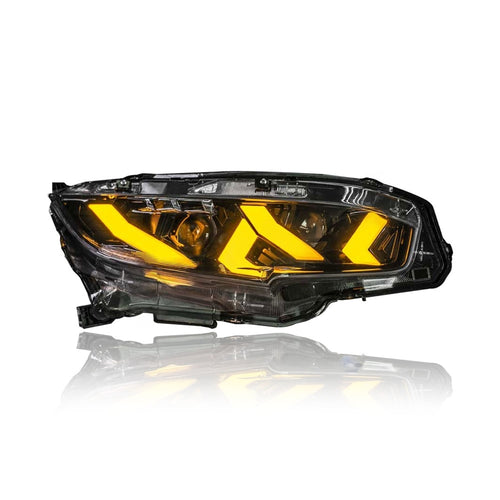 HONDA CIVIC FC 2016-2021 PROJECTOR LED HI-LO BEAM SEQUENTIAL SIGNAL WELCOME LIGHT ONE TOUCH BLUE RED DEMON EYES LAMBORGHINI STYLE HEADLAMP