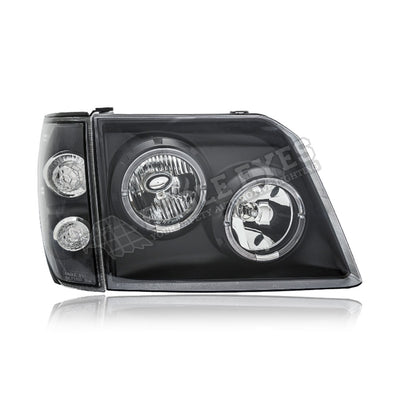 TOYOTA LAND CRUISER FJ90 1996-2001 CRYSTAL LED ANGLE EYES BLACK HEADLAMP WITH CORNER LAMP