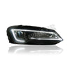 VOLKSWAGEN POLO VENTO 2009-2018 PROJECTOR AUDI STYLE LED HI-LO BEAM SEQUENTIAL SIGNAL HEADLAMP