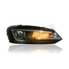 VOLKSWAGEN POLO VENTO 2009-2018 PROJECTOR AUDI STYLE LED HI-LO BEAM SEQUENTIAL SIGNAL HEADLAMP