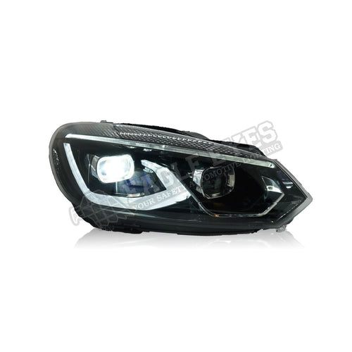 VOLKSWAGEN GOLF MK6 2008-2012 PROJECTOR GTI STYLE LED HI-LO BEAM SEQUENTIAL SIGNAL WELCOME LIGHT HEADLAMP