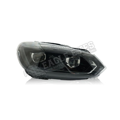 VOLKSWAGEN GOLF MK6 2008-2012 PROJECTOR GTI STYLE LED HI-LO BEAM SEQUENTIAL SIGNAL WELCOME LIGHT HEADLAMP