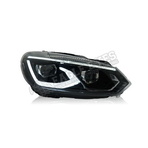 VOLKSWAGEN GOLF MK6 2008-2012 PROJECTOR GTI STYLE LED HI-LO BEAM SEQUENTIAL SIGNAL WELCOME LIGHT HEADLAMP