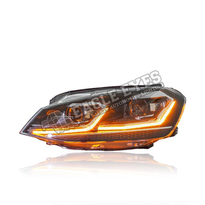VOLKSWAGEN GOLF 7 MK7 2013-2018 PROJECTOR LED HI-LO BEAM SEQUENTIAL SIGNAL GTI 7.5 STYLE HEADLAMP